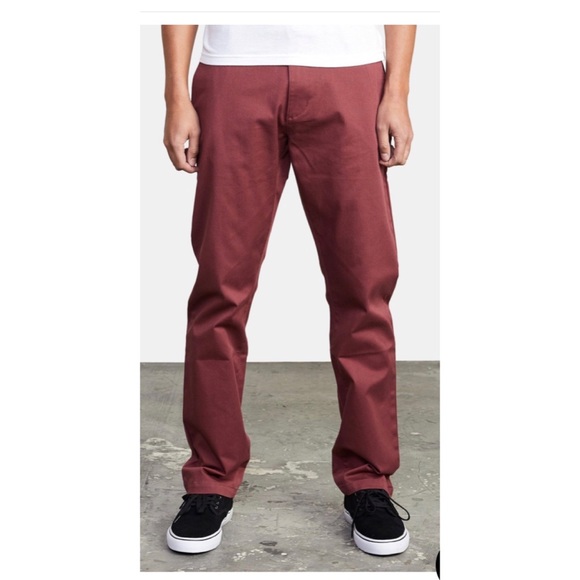 Oxblood Red RVCA Pants - Picture 2 of 9